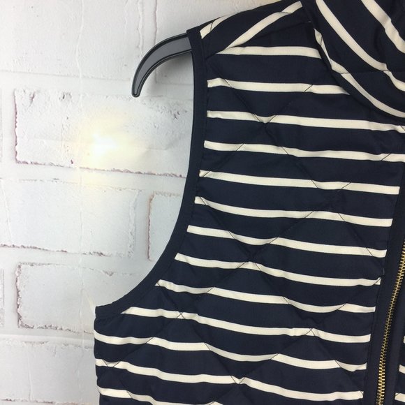 JCREW: Womens-Navy/Striped Vest-SZ: Small - Picture 3 of 8